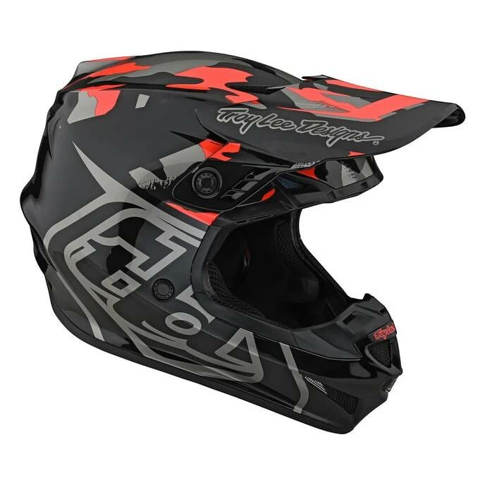 TROY LEE DESIGNS GP HELMET OVERLOAD CAMO BLACK / ROCKET RED - Imagen 2